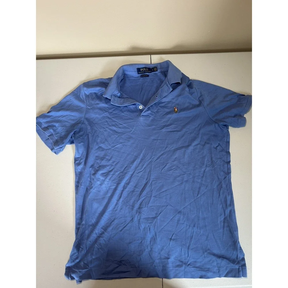 Polo Ralph Lauren Short Sleeve Polo Shirt Mens Small Classic Fit Blue Cotton